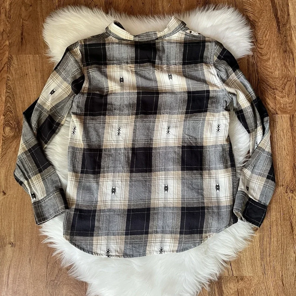 Women's lucky brand western coastal cowgirl button down shirt embellished stud M - Picture 4 of 8